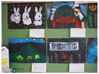 多色刷り版画　手間がかかっています　５年生