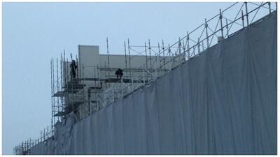 高い所での作業　すごいです