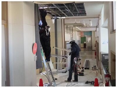 火花が散る作業も行われています