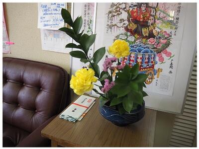 来賓をお迎えするためのお花です