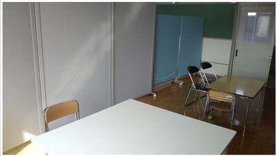 しっかりパーテーションで区切りました