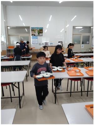 朝食準備を協力を学ぶ場です