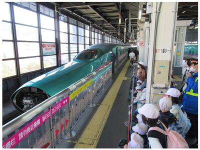 はやぶさとこまちの連結を間近で「おお～！」