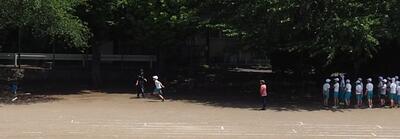 幅跳びに挑戦　ダッシュが大事